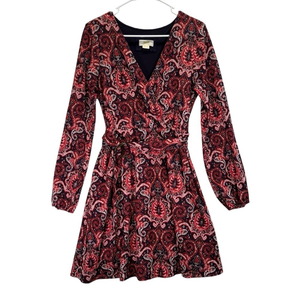 Anthropologie Maeve Paisley Belted Bohemian Midi Dress Size M